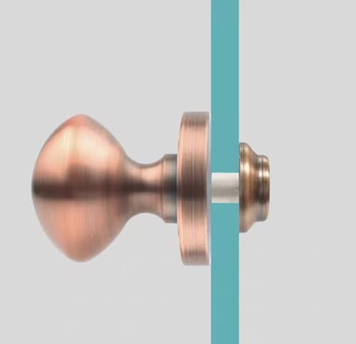 ESESE Glastürgriff, vollpolierter Push-Pull-Glastürknopf | Schiebetürknopf for Duschwände | Türgriff for Duschkabinen aus Aluminiumlegierung(Single Side copper) von ESESE