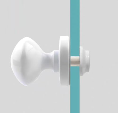 ESESE Glastürgriff, vollpolierter Push-Pull-Glastürknopf | Schiebetürknopf for Duschwände | Türgriff for Duschkabinen aus Aluminiumlegierung(Single Side white) von ESESE
