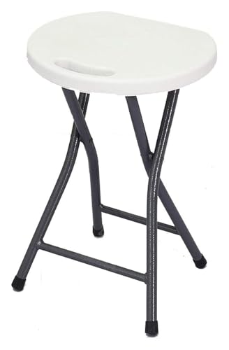 ESESE Tragbarer Hochstuhlsitz, hochfester Klapphocker, 200 kg Tragkraft, tragbarer Barhocker, leicht und perfekt for Camping Veranstaltungen im Freien(White) von ESESE