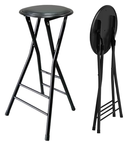 ESESE Tragbarer Hochstuhlsitz, tragbarer, klappbarer Barhocker, rückenfreier Metallstuhl, robuste Tragkraft 120 kg for Camping, Küche, Rezeption(70cm/28in) von ESESE