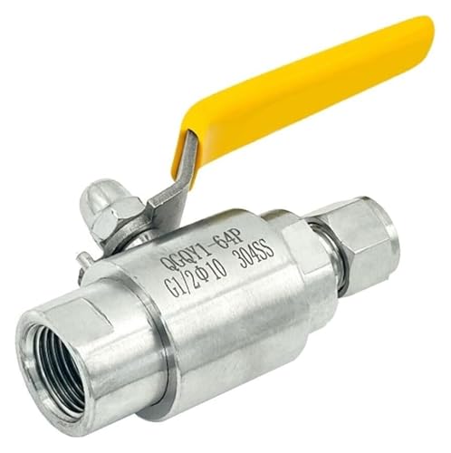 Ferrule-Nadelventil, 304 Edelstahl-Innengewinde-Ferrule-Gasquellen-Kugelhahn QGQY1-64P Hochdruckbeständiges Innengewinde-Instrumentenventil, 1 Stück(DN15 Ferrule6) von ESESE