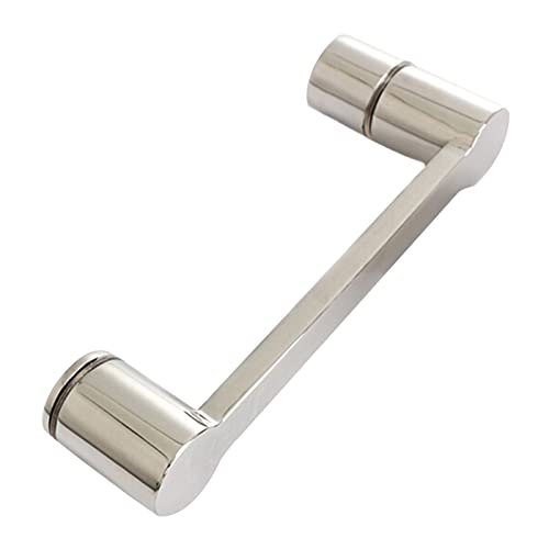 Glastürgriff | Duschtürknauf aus Edelstahl | Zieh-/Drück-Scheunengriffe mit Badezimmerzubehör | Türknopf for Duschkabinen | Handtuchhalter aus poliertem Chrom(500mm) von ESESE