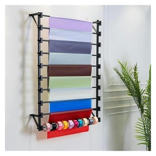 Lintrol Displayständer Kleiderständer Packpapier Band Organizer für Blumenladen Schal Display Regal Wand Metall Hängend Schal Organizer (80x120cm 10 Schichten) von ESESE