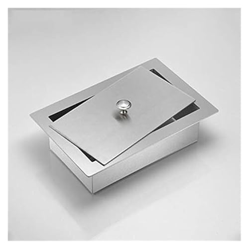 Mülleimer mit Klappdeckel for die Arbeitsplatte, eingebauter, rechteckiger Mülleimerdeckel, robuster Edelstahldeckel for Küche, gebürstete Oberfläche(Only the Lid) von ESESE