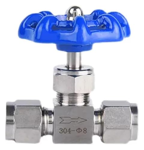 Ferrule-Nadelventil, einstellbares Nadelventil, Außendurchmesser 3, 4, 6, 8, 10, 12, 14 mm, 1/8 Zoll, 1/4, 3/8, 1/2, Kompressions-Doppelferrule-Rohrverbinder, Edelstahl 304, 1 Stück(4mm) von ESESE