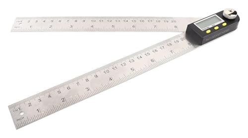 Tischlerwerkzeug, 0–200 mm Edelstahl-LCD-Digital-Winkelsucher-Lineal, Winkelmesser-Goniometer-Messgerät mit Haltefunktion Tischlerwerkzeug, 0–200 mm Edelstahl-LCD-Digital-Winkelsucher-Lineal, Winkelmesser-Goniometer-Messgerät mit Haltefunktion von ESESE
