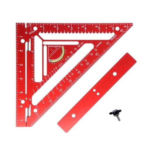 Tischlerwerkzeug, Sparrenwinkel, Tischlerwinkel aus roter Aluminiumlegierung, Multifunktionswinkelwerkzeug for Tischler, Architekten Tischlerwerkzeug, Sparrenwinkel, Tischlerwinkel aus roter Aluminiumlegierung, Multifunktionswinkelwerkzeug for Tischler, Architekten von ESESE