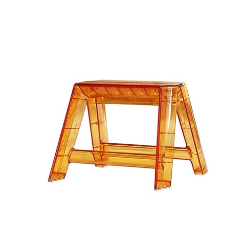 Tragbarer Hochstuhlsitz, klappbare Trittleiter aus Acryl, tragbarer 1-Stufen-Hocker for Erwachsene, durchsichtiger Stuhl for den Innen- und Außenbereich(Orange) von ESESE