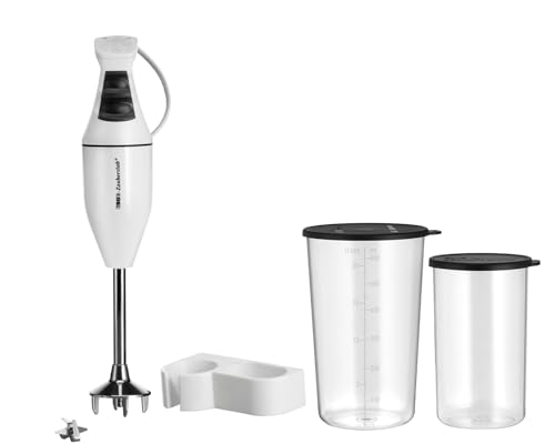 ESGE-Zauberstab Set M100 Design 901205,Weiß, Hand - Stabmixer, Pürierstab, inkl. Becher-Set 600ml & 400ml, elektrischer AC – Motor 2-stufig, Soft-Touch Membranschalter, ergonomischer Griff von ESGE Zauberstab