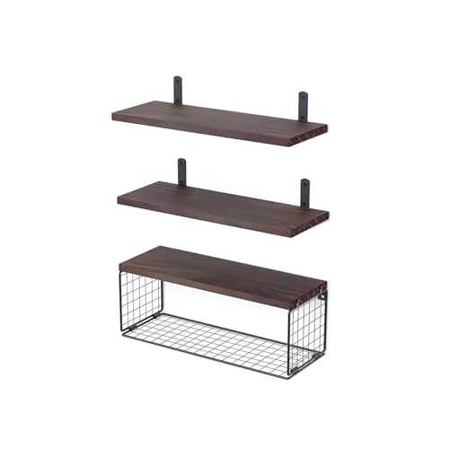 ESHDGFYB Schwebende Regale zur Wandmontage, Badezimmerregale über der Toilette mit Aufbewahrungskorb, for die Organisation zu Hause und als Wanddekoration, Regale for Badezimmer/Küche/Wohnzimmer ESHDGFYB Schwebende Regale zur Wandmontage, Badezimmerregale über der Toilette mit Aufbewahrungskorb, for die Organisation zu Hause und als Wanddekoration, Regale for Badezimmer/Küche/Wohnzimmer von ESHDGFYB