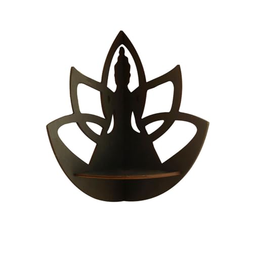Schwebende Regale, L-förmige Eckregale for die Wand, Kerzen-Kristallregal-Display, Industrie-Stil, for Wohnzimmer, Schlafzimmer, Küche, Heimdekorationen, Schwarz(ZY022) von ESHDGFYB