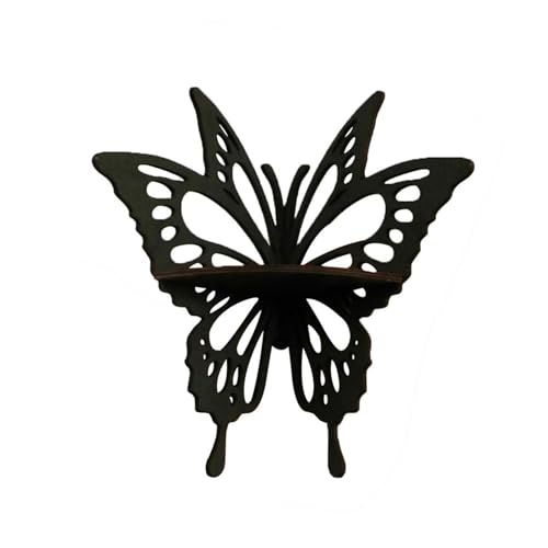 Schwebende Regale, L-förmige Eckregale for die Wand, Kerzen-Kristallregal-Display, Industrie-Stil, for Wohnzimmer, Schlafzimmer, Küche, Heimdekorationen, Schwarz(ZY026) von ESHDGFYB