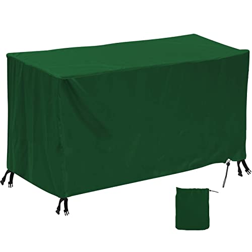 ESINY Gartenmöbel Abdeckung, 150x60x75cm, Rechteckig Abdeckplane für Gartentisch, 420D Oxford Gartenmöbel Abdeckhaube mit Zugkordel, Wasserdicht, Winddicht, UV-beständig Schutzhülle - Grün von ESINY