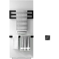 Badheizkörper Elektrischer Handtuchwärmer 110X45CM, Weiß Termostat Handtuchhalter mit Timer, Bad Handtuchtrockner Wandmontage Handtuchwärmer, 1100W von ESIP