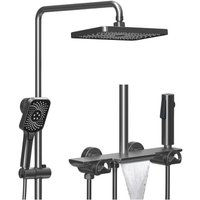 Duschsystem Duscharmatur Komplettset 4 Funktionen Wandmontage Duschset Regendusche Set Messing Duschgarnitur mit Regendusche, Wanneneinlauf von ESIP