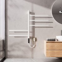 Badheizkörper handtuchhalter 660×420 mm,180° Rotation heizkörper Bad,WiFi Smart Handtuchwärmer mit konstanter Temperatur,Funktioniert mit von ESIP