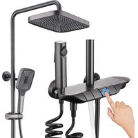 Duschsäulen mit Thermostat Duschsystem Wandmontiert Duschset Höhenverstellbar Dusche Regendusche Set Duschgarnitur Komplettset mit Regendusche, von ESIP
