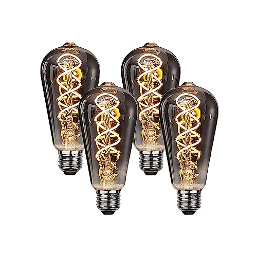 ESIP Edison Vintage Glühbirne,E27 ST64 4W LED Glühbirne Vintage Antike Glühbirne,2700K Warmweiß, Ideal für Nostalgie und Retro Beleuchtung im Haus Café Bar usw - 4 Stück von ESIP