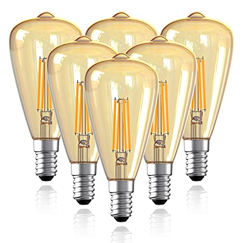 ESIP Edison Vintage Glühbirne,Edison LED Lampe Warmweiß ST48 E14 Retro Glühbirne Vintage Antike Glühbirne Ideal für Nostalgie und Retro Beleuchtung im Haus Café Bar usw - 6 Stück von ESIP