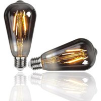 Edison Vintage Glühbirne,ST64 E27 4W led Glühbirne Vintage Antike Glühbirne, Warmweiß (2700K) , Ideal für Nostalgie und Retro Beleuchtung im Haus von ESIP