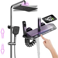 Duschsäulen mit Thermostat, Digitalanzeige Duschsystem mit Thermostat Messing Duschset Wandmontiert Duschsäule Duschgarnitur mit Regendusche, von ESIP