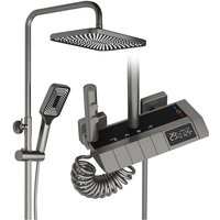 Duschsystem mit LED-Digitalanzeige Duschset Wandmontage Duscharmatur Regendusche Höhenverstellbar Regendusche Set mit 3220cm kopfbrause, 3 Modus von ESIP