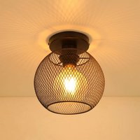 Esip - Vintage Deckenlampe, Industrial Design Retro Iron Cage E27 Sockel Deckenleuchte, Rustikal Stil Käfig Kronleuchter, Lampenschirm aus Schwarzem von ESIP