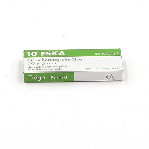 10 x Schmelzsicherung aus Keramik, 500 mA / 250 V AC, 5 x 20 mm von ESKA