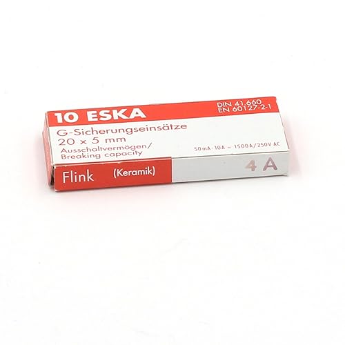 Sicherung, selbstschließend (F) Keramik, 4 A/250 VAC, 5 x 20 mm, 10 Stück von ESKA