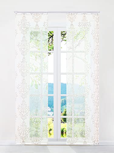 ESLIR 2er Set Flächenvorhänge Schiebegardinen Voile Gardinen mit Klettband Schiebevorhang Transparent Vorhang mit symmetrischen Muster Grau BxH 57x175cm 2 Stück ESLIR 2er Set Flächenvorhänge Schiebegardinen Voile Gardinen mit Klettband Schiebevorhang Transparent Vorhang mit symmetrischen Muster Grau BxH 57x175cm 2 Stück von ESLIR