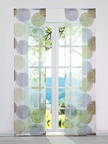ESLIR 2er Set Flächenvorhänge Schiebegardinen Voile Gardinen mit Klettband Schiebevorhang mit Klettschiene Transparent Vorhang Kreis Muster Beige BxH 57x225cm 2 Stück ESLIR 2er Set Flächenvorhänge Schiebegardinen Voile Gardinen mit Klettband Schiebevorhang mit Klettschiene Transparent Vorhang Kreis Muster Beige BxH 57x225cm 2 Stück von ESLIR