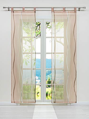 ESLIR 2er Set Flächenvorhänge Schiebegardinen Voile Gardinen mit Schlaufen Schiebevorhang Transparent Vorhang Wellen Muster Sand BxH 57x225cm 2 Stück ESLIR 2er Set Flächenvorhänge Schiebegardinen Voile Gardinen mit Schlaufen Schiebevorhang Transparent Vorhang Wellen Muster Sand BxH 57x225cm 2 Stück von ESLIR