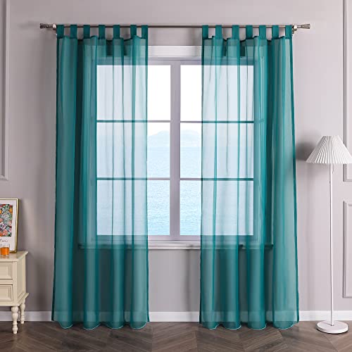 ESLIR Gardinen mit Schlaufen Vorhänge Fensterschal Transparent Schlaufenschal Voile Blau BxH 140x245cm 1 Stück ESLIR Gardinen mit Schlaufen Vorhänge Fensterschal Transparent Schlaufenschal Voile Blau BxH 140x245cm 1 Stück von ESLIR