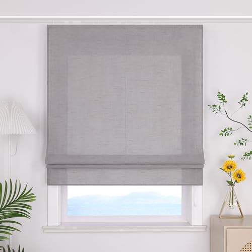 ESLIR Raffrollo mit Klettband Uni Gardinen Küche Blickdicht Raffgardinen Wohnzimmer Bändchenrollo mit Klettschiene Grau BxH 60x140cm 1 Stück ESLIR Raffrollo mit Klettband Uni Gardinen Küche Blickdicht Raffgardinen Wohnzimmer Bändchenrollo mit Klettschiene Grau BxH 60x140cm 1 Stück von ESLIR