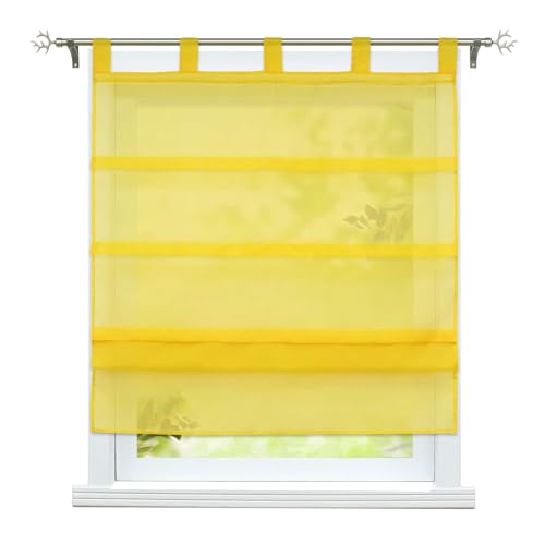 ESLIR Raffrollo mit Schlaufen Gardinen Küche Voile Raffgardinen Transparent Schlaufenrollo Modern Vorhänge Uni 1 Stück Gelb BxH 60x140cm 1 Stück ESLIR Raffrollo mit Schlaufen Gardinen Küche Voile Raffgardinen Transparent Schlaufenrollo Modern Vorhänge Uni 1 Stück Gelb BxH 60x140cm 1 Stück von ESLIR