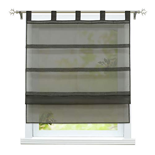 ESLIR Raffrollo mit Schlaufen Gardinen Küche Voile Raffgardinen Transparent Schlaufenrollo Modern Vorhänge Uni 1 Stück Grau #1 BxH 140x140cm 1 Stück ESLIR Raffrollo mit Schlaufen Gardinen Küche Voile Raffgardinen Transparent Schlaufenrollo Modern Vorhänge Uni 1 Stück Grau #1 BxH 140x140cm 1 Stück von ESLIR