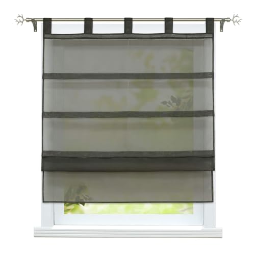 ESLIR Raffrollo mit Schlaufen Gardinen Küche Voile Raffgardinen Transparent Schlaufenrollo Modern Vorhänge Uni 1 Stück Grau #1 BxH 140x140cm 1 Stück ESLIR Raffrollo mit Schlaufen Gardinen Küche Voile Raffgardinen Transparent Schlaufenrollo Modern Vorhänge Uni 1 Stück Grau #1 BxH 140x140cm 1 Stück von ESLIR