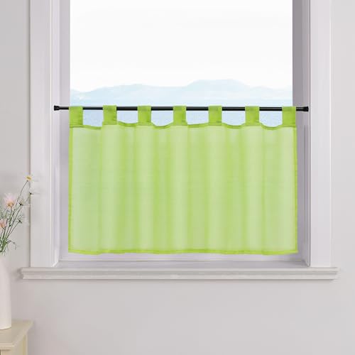 ESLIR Scheibengardine mit Schlaufen Gardinen Küche Bistrogardinen Transparent Stores Vorhänge Kurzgardine Voile Hellgrün BxH 30x120cm 1 Stück ESLIR Scheibengardine mit Schlaufen Gardinen Küche Bistrogardinen Transparent Stores Vorhänge Kurzgardine Voile Hellgrün BxH 30x120cm 1 Stück von ESLIR