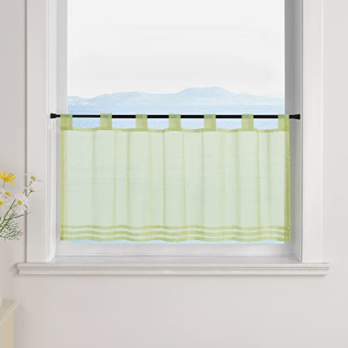 ESLIR Scheibengardine mit Schlaufen Gardinen Küche Bistrogardinen Transparent Stores Vorhänge Uni Voile Grün HxB 30x90cm 1 Stück ESLIR Scheibengardine mit Schlaufen Gardinen Küche Bistrogardinen Transparent Stores Vorhänge Uni Voile Grün HxB 30x90cm 1 Stück von ESLIR