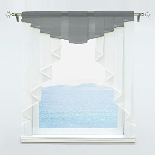ESLIR Scheibengardine mit Tunnelzug Kleinfenster Gardinen Küche Bistrogardinen Transparent Stores Fenstergardine Voile Grau BxH 100x100cm 1 Stück ESLIR Scheibengardine mit Tunnelzug Kleinfenster Gardinen Küche Bistrogardinen Transparent Stores Fenstergardine Voile Grau BxH 100x100cm 1 Stück von ESLIR