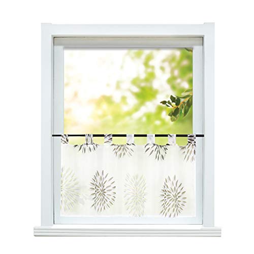 ESLIR Scheibengardine modern Bistrogardine Küche Gardinen Transparent Vorhänge mit Schlaufen Kurzgardine Voile Kreis Muster Braun HxB 60x90cm 1 Stück ESLIR Scheibengardine modern Bistrogardine Küche Gardinen Transparent Vorhänge mit Schlaufen Kurzgardine Voile Kreis Muster Braun HxB 60x90cm 1 Stück von ESLIR