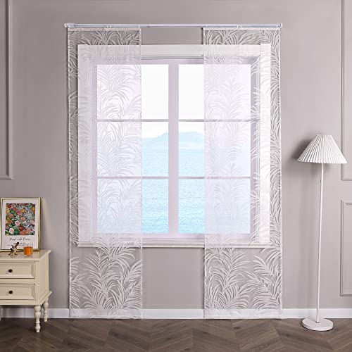 ESLIR Schiebegardinen Ausbrenner Flächenvorhänge Set 2er Gardinen mit Klettband Schiebevorhänge mit Klettband Transparent Vorhang Weiß #1 BxH 57x245cm 2 Stück ESLIR Schiebegardinen Ausbrenner Flächenvorhänge Set 2er Gardinen mit Klettband Schiebevorhänge mit Klettband Transparent Vorhang Weiß #1 BxH 57x245cm 2 Stück von ESLIR