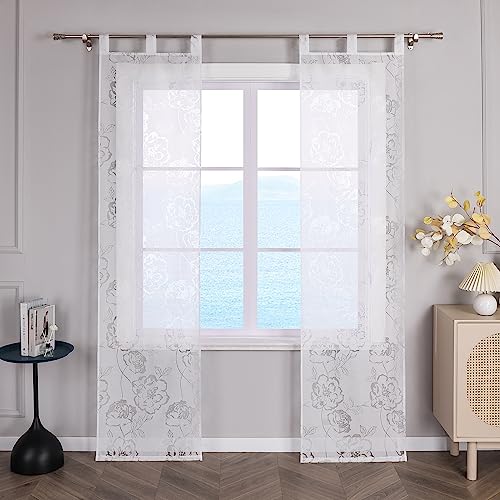 ESLIR Schiebegardinen Ausbrenner Flächenvorhänge Set 2er Weiß Schiebevorhang Wohnzimmer Gardinen mit Schlaufen Schlaufenschals Transparent Vorhänge Ausbrenner BxH 57x225cm 2 Stück ESLIR Schiebegardinen Ausbrenner Flächenvorhänge Set 2er Weiß Schiebevorhang Wohnzimmer Gardinen mit Schlaufen Schlaufenschals Transparent Vorhänge Ausbrenner BxH 57x225cm 2 Stück von ESLIR
