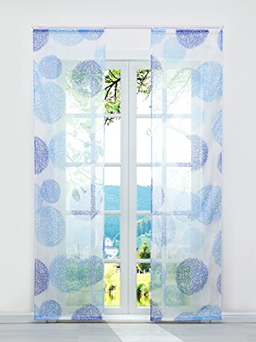 ESLIR Schiebegardinen Set 2er Flächenvorhänge Gardinen mit Klettband Schiebevorhang Transparent Vorhang mit Zweige Muster Voile Blau BxH 57x225cm 2 Stück ESLIR Schiebegardinen Set 2er Flächenvorhänge Gardinen mit Klettband Schiebevorhang Transparent Vorhang mit Zweige Muster Voile Blau BxH 57x225cm 2 Stück von ESLIR