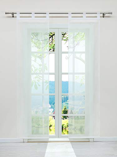 ESLIR Schiebegardinen Voile Flächenvorhänge Set 2er Gardinen mit Schlaufen Schiebevorhang Transparent Vorhang Uni Beige BxH 57x175cm 2 Stück ESLIR Schiebegardinen Voile Flächenvorhänge Set 2er Gardinen mit Schlaufen Schiebevorhang Transparent Vorhang Uni Beige BxH 57x175cm 2 Stück von ESLIR