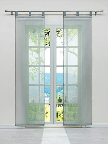 ESLIR Schiebegardinen Voile Flächenvorhänge Set 2er Gardinen mit Schlaufen Schiebevorhang Transparent Vorhang Uni Grau BxH 57x245cm 2 Stück ESLIR Schiebegardinen Voile Flächenvorhänge Set 2er Gardinen mit Schlaufen Schiebevorhang Transparent Vorhang Uni Grau BxH 57x245cm 2 Stück von ESLIR