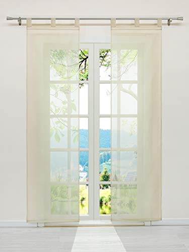 ESLIR Schiebegardinen Voile Flächenvorhänge Set 2er Gardinen mit Schlaufen Schiebevorhang Transparent Vorhang Uni Sand BxH 57x175cm 2 Stück ESLIR Schiebegardinen Voile Flächenvorhänge Set 2er Gardinen mit Schlaufen Schiebevorhang Transparent Vorhang Uni Sand BxH 57x175cm 2 Stück von ESLIR