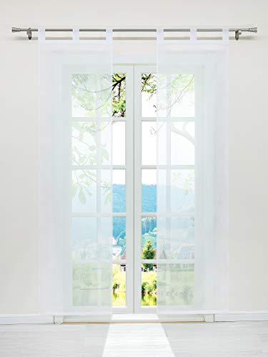 ESLIR Schiebegardinen Voile Flächenvorhänge Set 2er Gardinen mit Schlaufen Schiebevorhang Transparent Vorhang Uni Weiß BxH 57x225cm 2 Stück ESLIR Schiebegardinen Voile Flächenvorhänge Set 2er Gardinen mit Schlaufen Schiebevorhang Transparent Vorhang Uni Weiß BxH 57x225cm 2 Stück von ESLIR