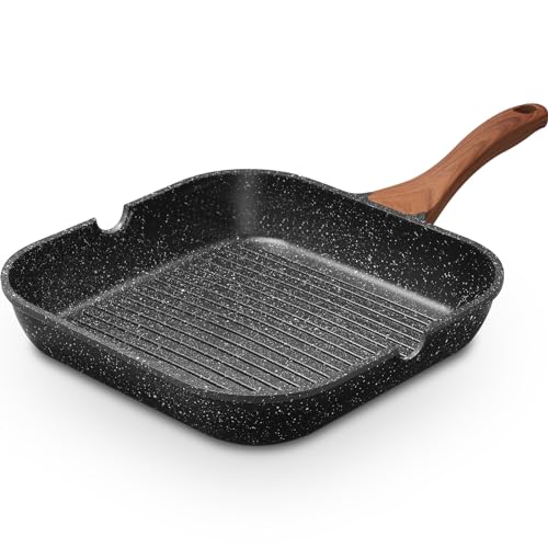 ESLITE LIFE 28 cm Antihaft-Grillpfanne für Herdplatten, Induktionskompatibel, PFOA- und PTFE-frei von ESLITE LIFE