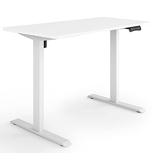 ESMART Germany ETX-121WW 120x60cm Weiß Ergonomischer Steh-Sitz-Schreibtisch Stufenlos elektrisch höhenverstellbar 73,5-123,5cm 3X Memory Aktivitätserinnerung Soft-Start/Stopp Schnelle Montage von ESMART